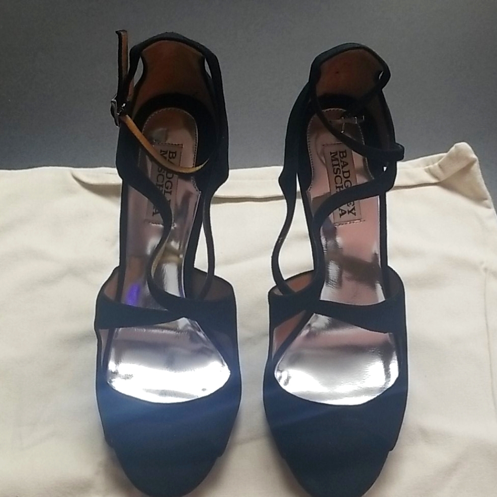 Badgley Mischka Black Sandals W8 NWOT